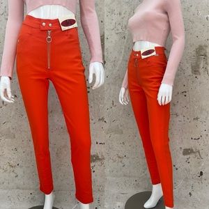 Vintage High Waist Front Zip Revolt Skinny Pants NWT